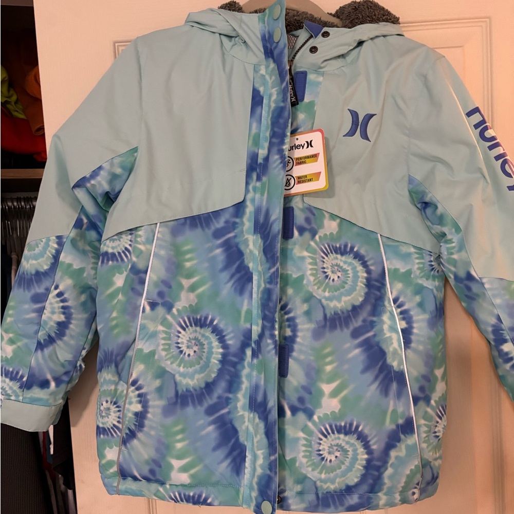 Hurley Blue Puffer Jacket with Hood